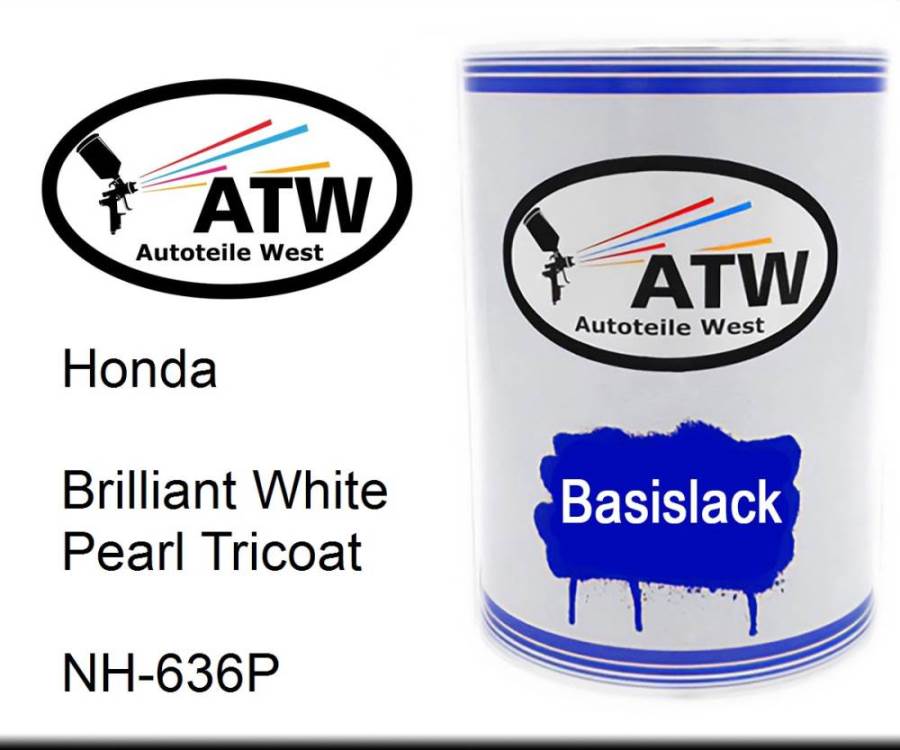 Honda, Brilliant White Pearl Tricoat, NH-636P: 500ml Lackdose, von ATW Autoteile West.